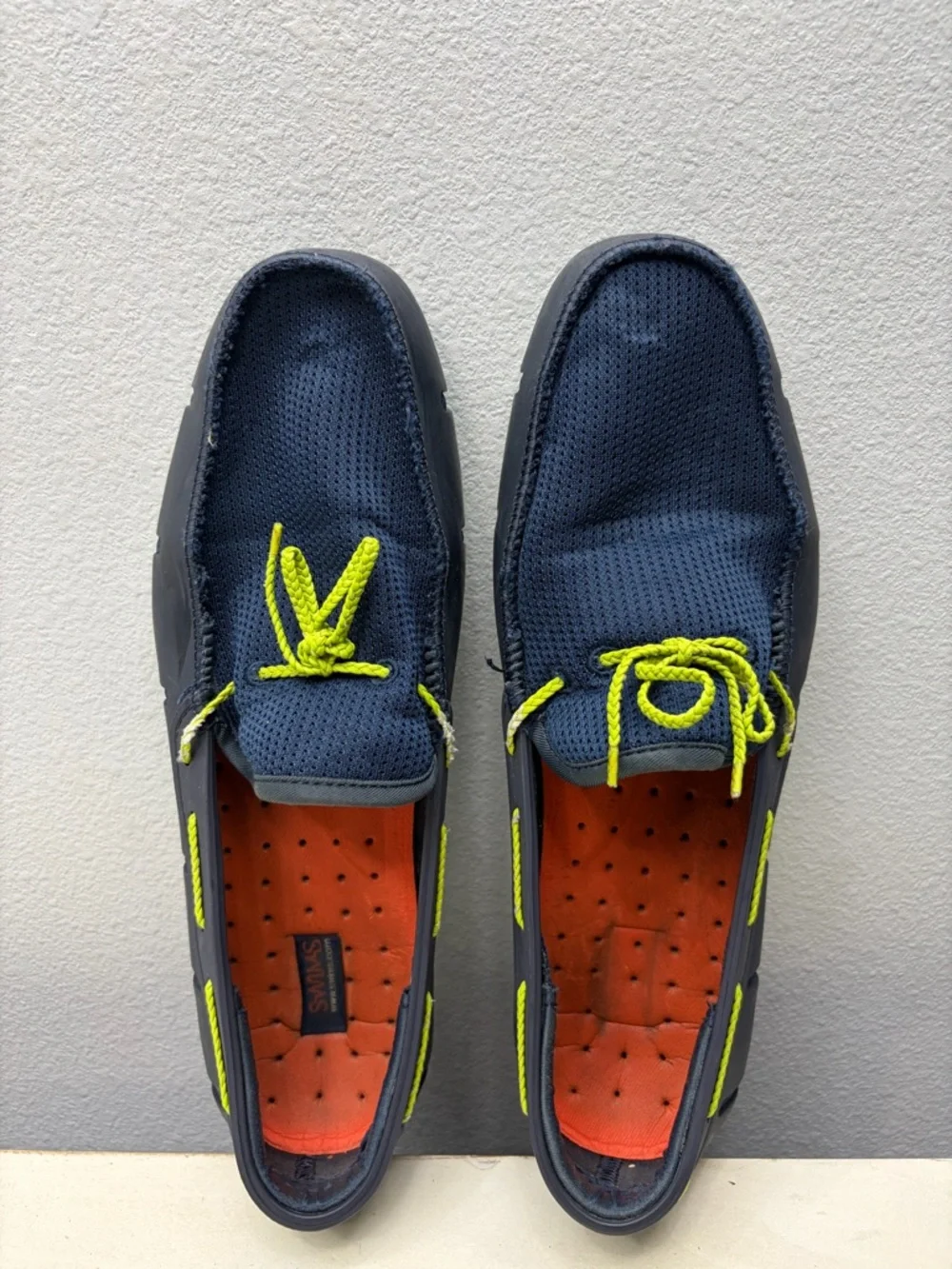 Swims Men’s Blue Rubber Braided Lace Loafers Size 10 - Picture 6 of 8